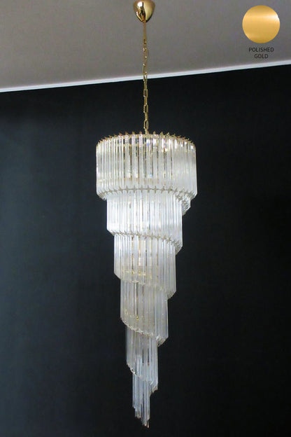 Art Style Spiral Glass Chandelier - view 13 | everlamps