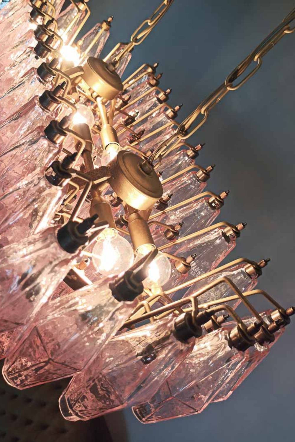 Art Poliedri Pink Glass Chandelier - view 11 | everlamps