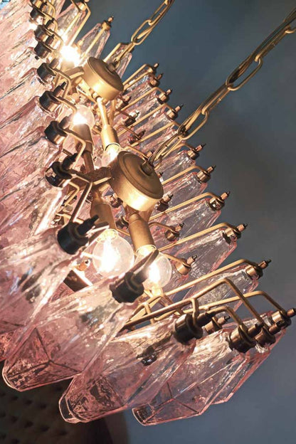Art Poliedri Pink Glass Chandelier - view 11 | everlamps
