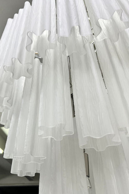 Three-tier Art frosted white glass chandelier - view 11 | everlamps