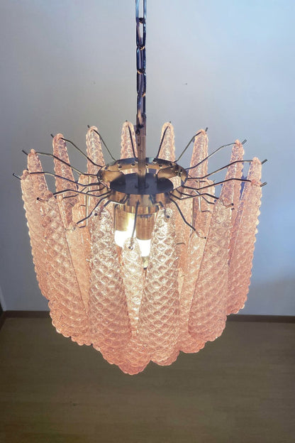 Pink Art Glass Teardrop Chandelier - view 11 | everlamps