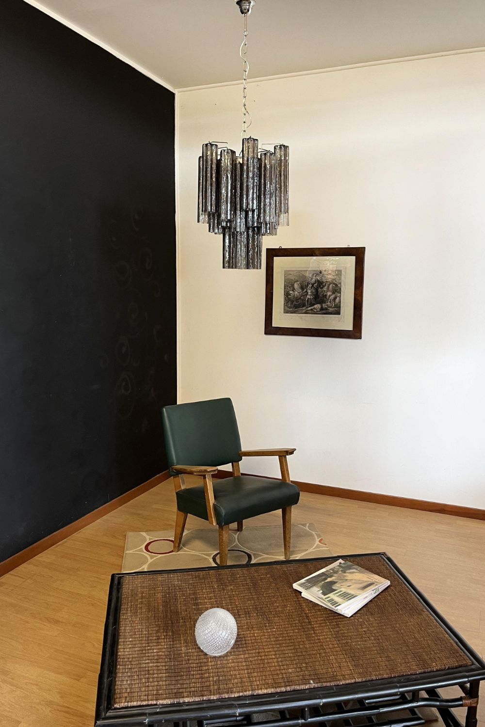 Vintage Smoked Glass Tube Chandelier - view 7 | everlamps