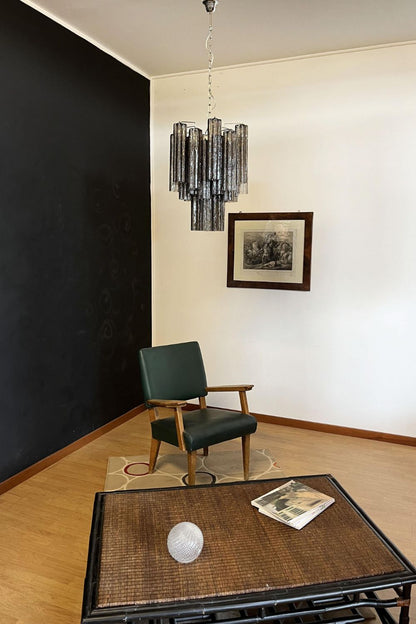 Vintage Smoked Glass Tube Chandelier - view 7 | everlamps