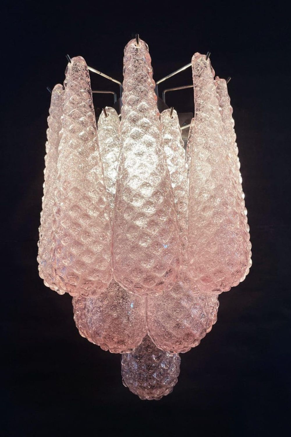 1970s Pink Art Glass Petal Wall Lamp - view 2 | everlamps