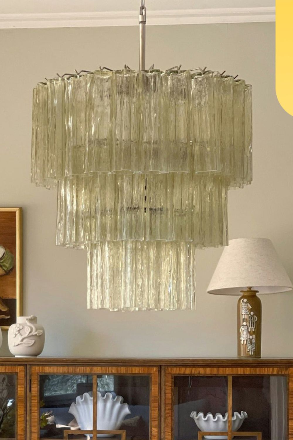 Amber Honey Art Glass Tube Chandelier - view 9 | everlamps