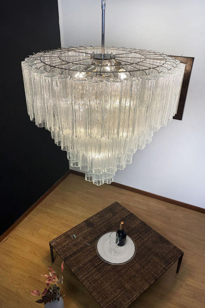 Art clear glass tiered chandelier - view 9 | everlamps