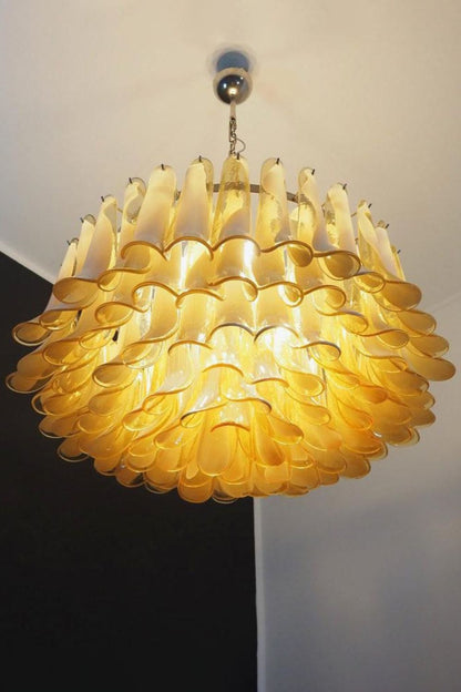 Amber Art Glass Petal Chandelier - view 6 | everlamps