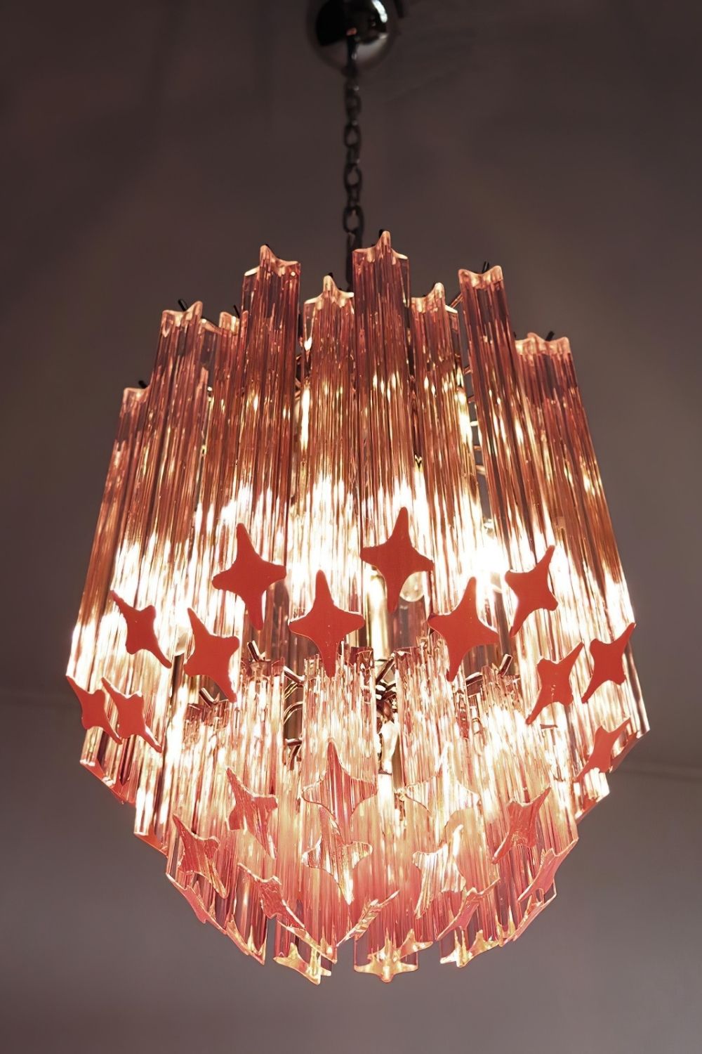 Art Pink Quadriedri Glass Chandelier - view 6 | everlamps