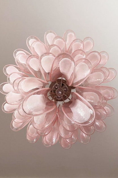 Art Blush Pink Glass Petal Chandelier - view 12 | everlamps