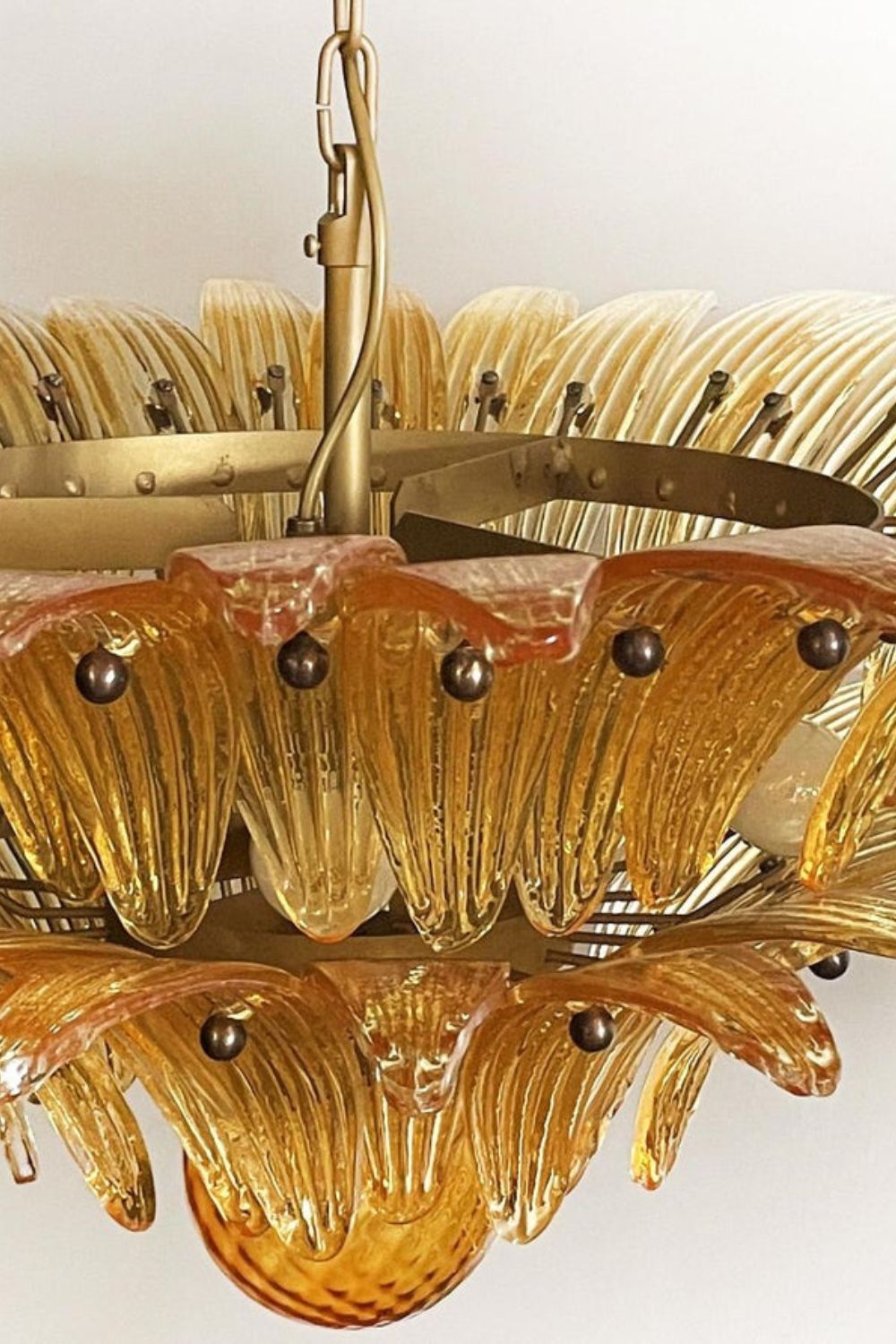 Amber Art Glass Palmette  Chandelier - view 13 | everlamps