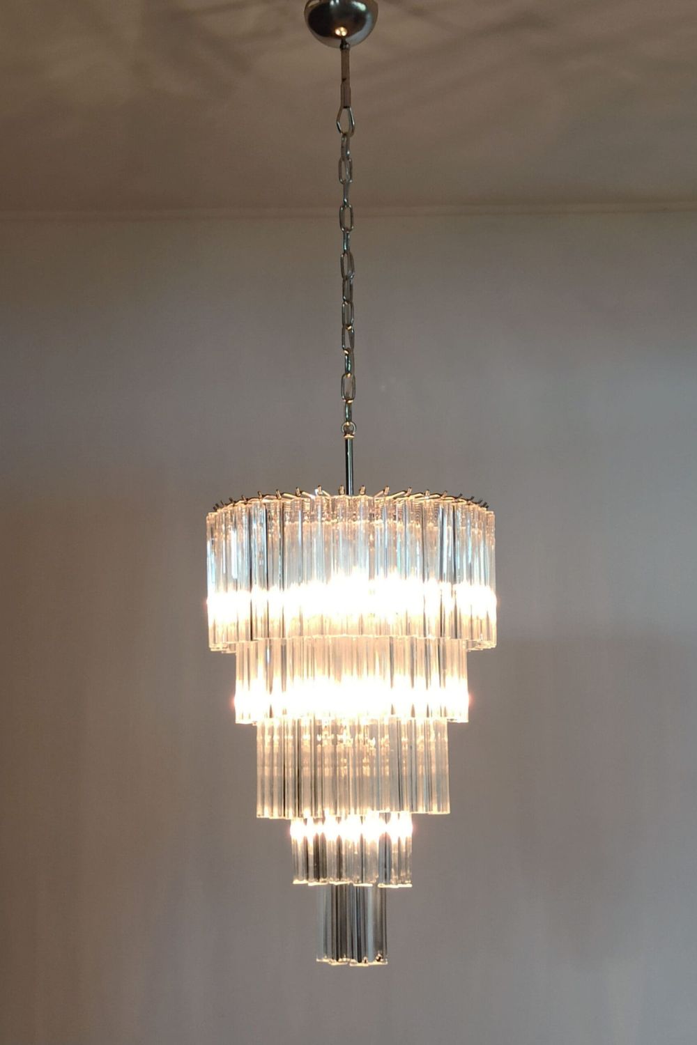 Transparent Art Glass Prism Tiered Chandelier - view 2 | everlamps