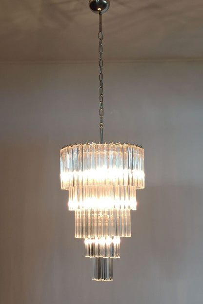 Transparent Art Glass Prism Tiered Chandelier - view 2 | everlamps