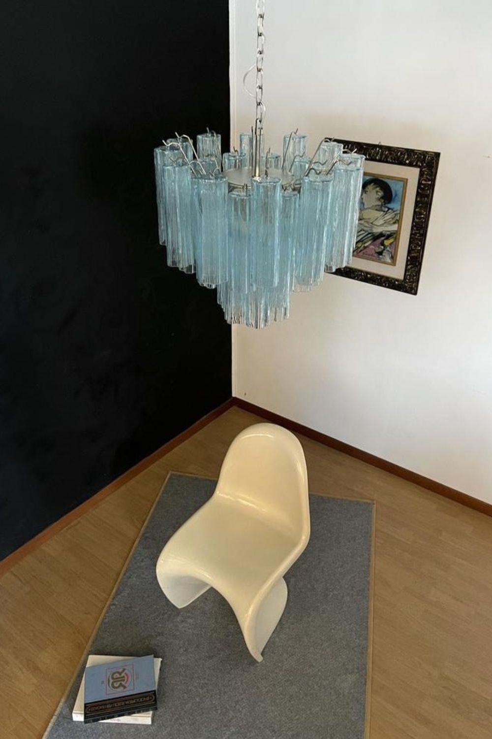 1990s Art blue glass tube chandelier - view 8 | everlamps