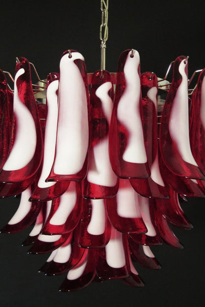 Red Art Glass Petal Chandelier - view 10 | everlamps