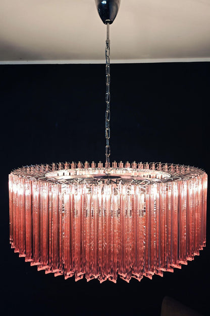 Large pink Art Triedri glass prism chandelier - view 7 | everlamps