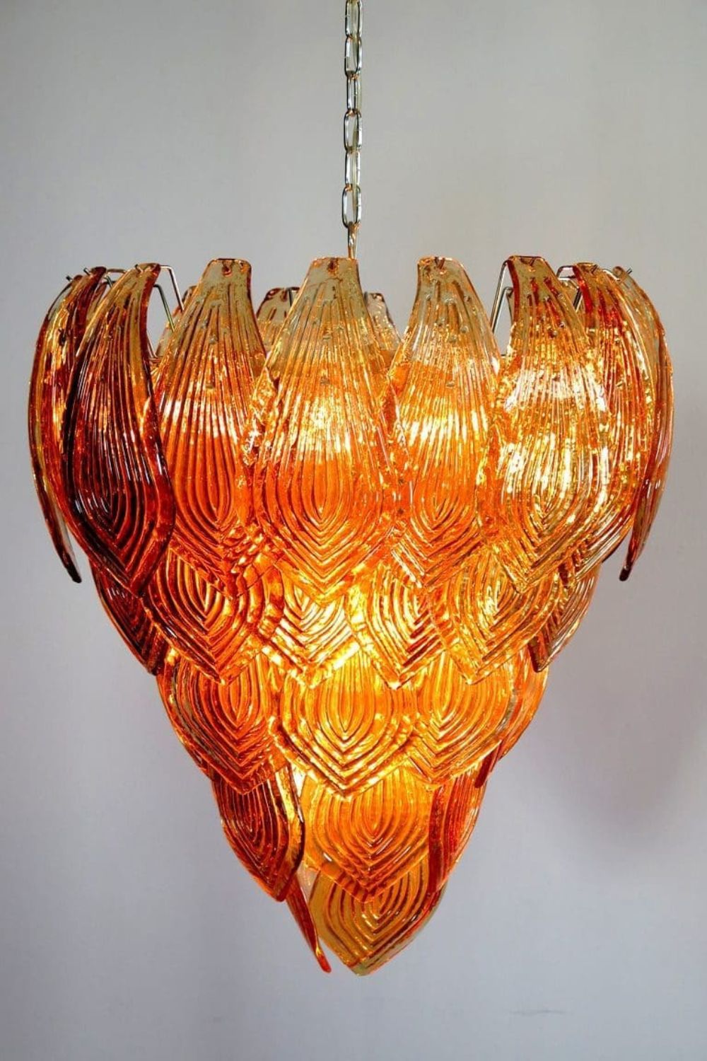 Art Style Amber Felci Glass Chandelier - view 8 | everlamps