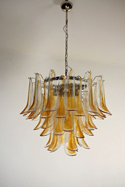 Mazzega Amber Glass Petal Chandelier - view 10 | everlamps