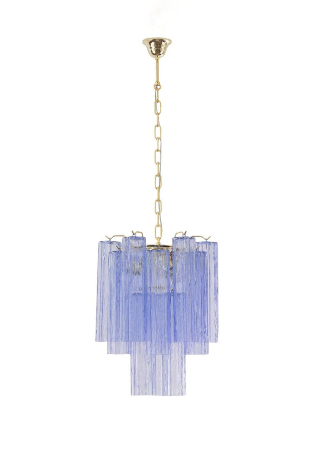 Vintage Art Blue-Purple Glass Tube Chandelier | everlamps