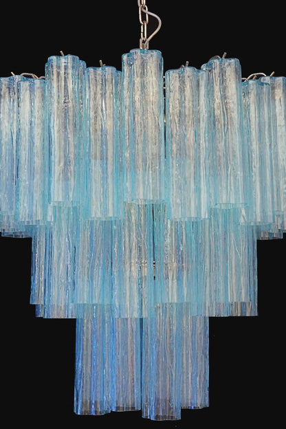 Three-tier Art Venetian blue glass chandelier - view 8 | everlamps