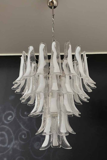 Clear Art Glass Petal Chandelier - view 8 | everlamps