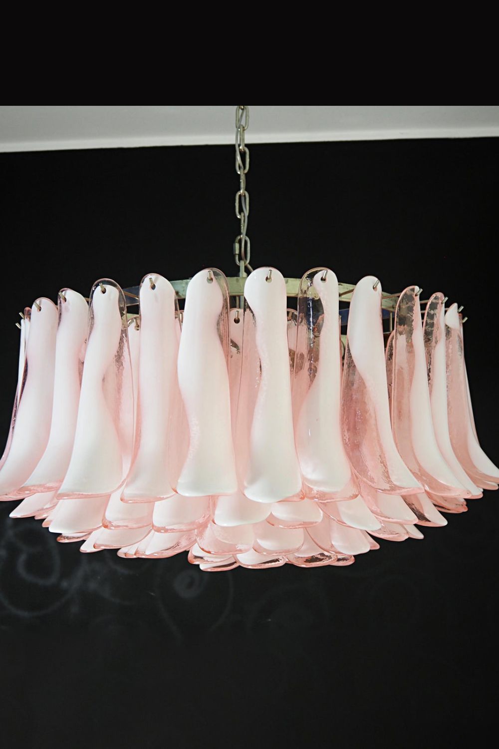 1990s Italian Art Pink Flower Chandelier - view 6 | everlamps
