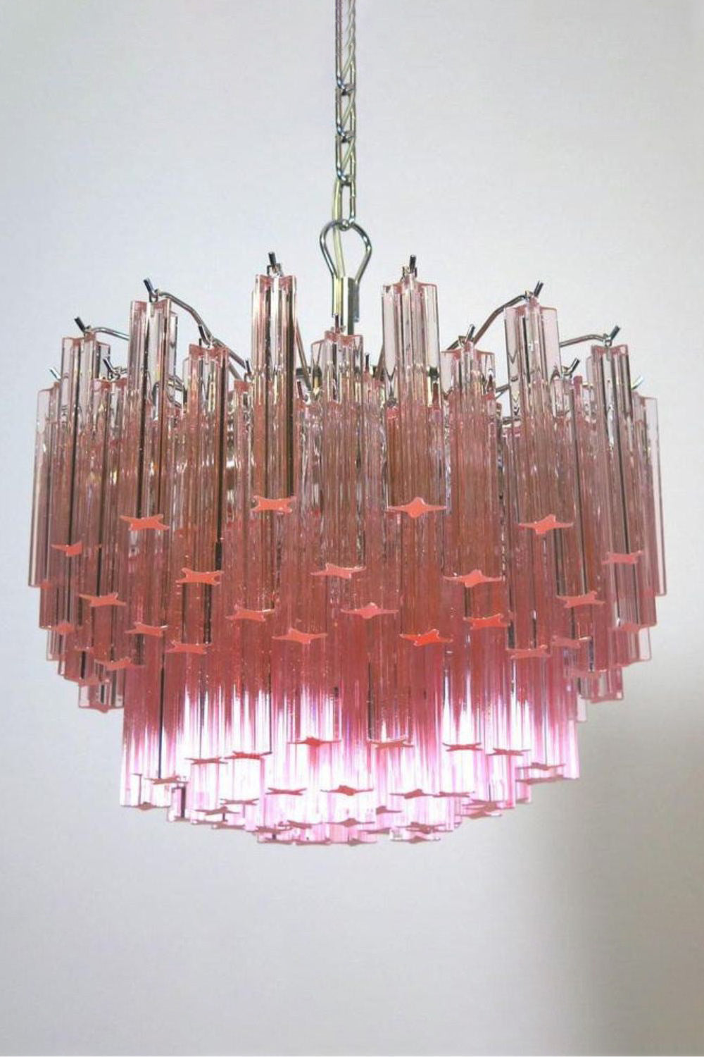 Venetian Pink Crystal Tube Art Chandelier - view 13 | everlamps