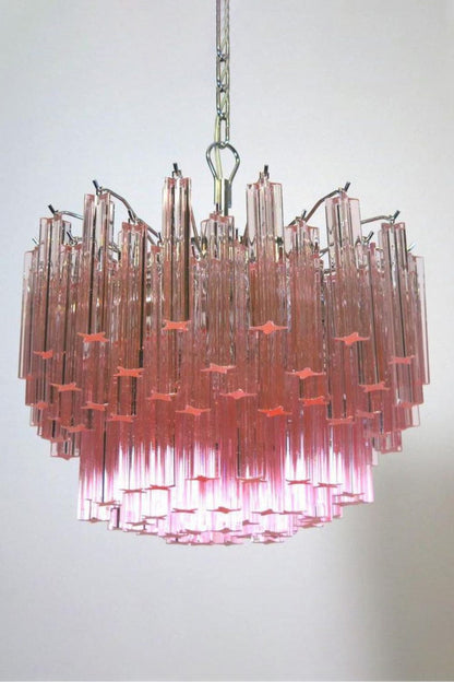 Venetian Pink Crystal Tube Art Chandelier - view 13 | everlamps