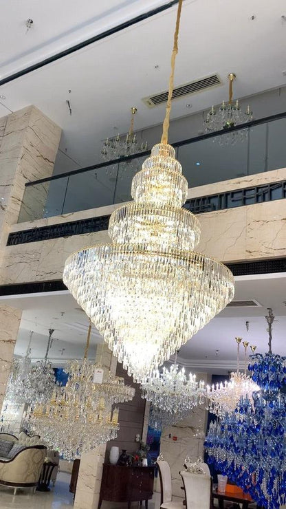 Luxury Multi-tiered Extra Large Crystal Chandelier for Staircase/Foyer/Entryway - Yovalighting