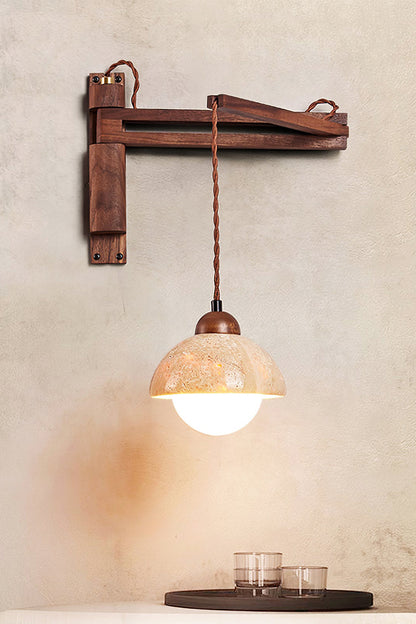 Adjustable Travertine Dome Wall Sconce - view 7 | everlamps