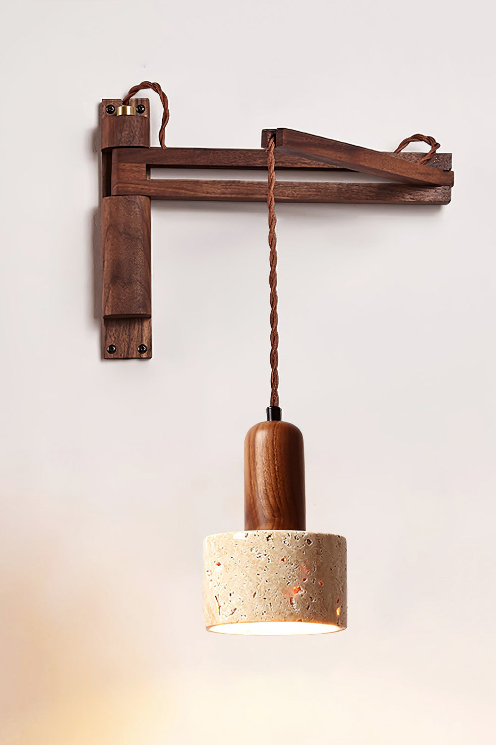 Adjustable Travertine Dome Wall Sconce - view 12 | everlamps