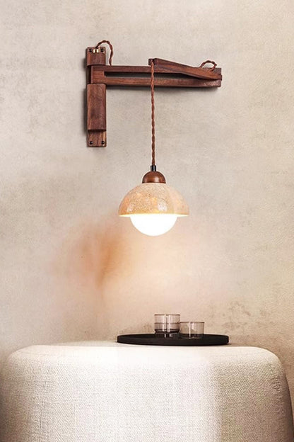 Adjustable Travertine Dome Wall Sconce - view 6 | everlamps