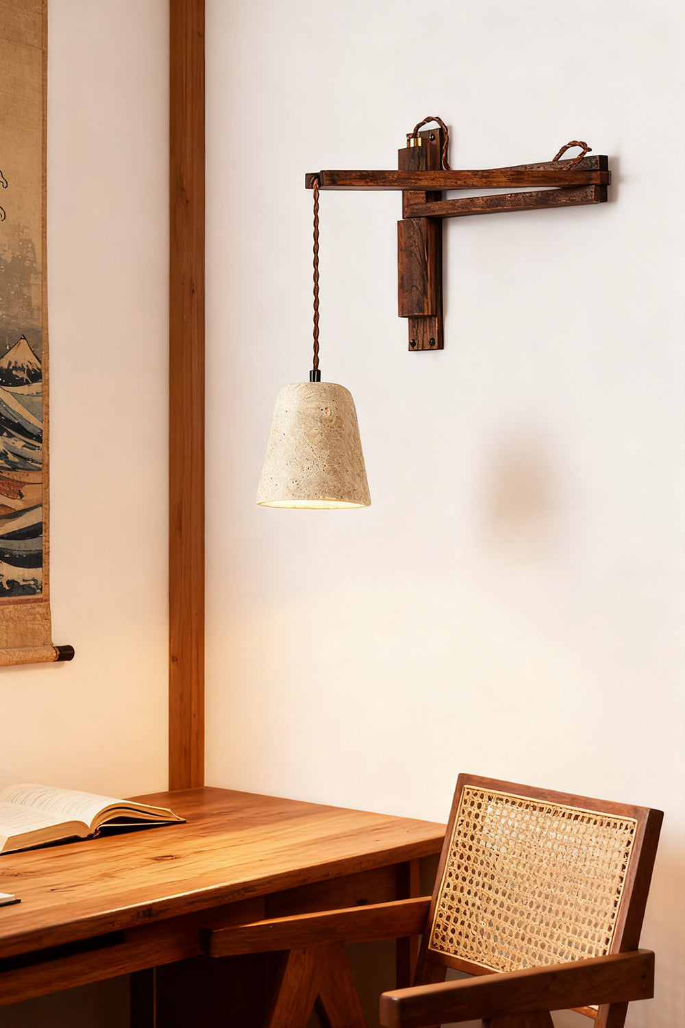Adjustable Travertine Dome Wall Sconce - view 8 | everlamps