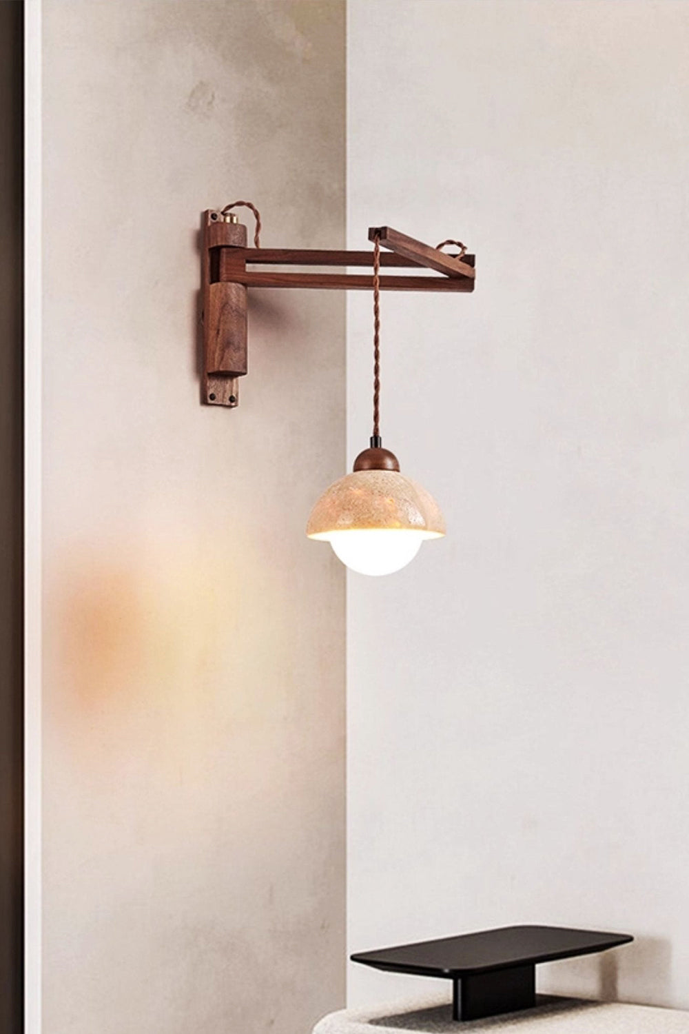 Adjustable Travertine Dome Wall Sconce - view 9 | everlamps