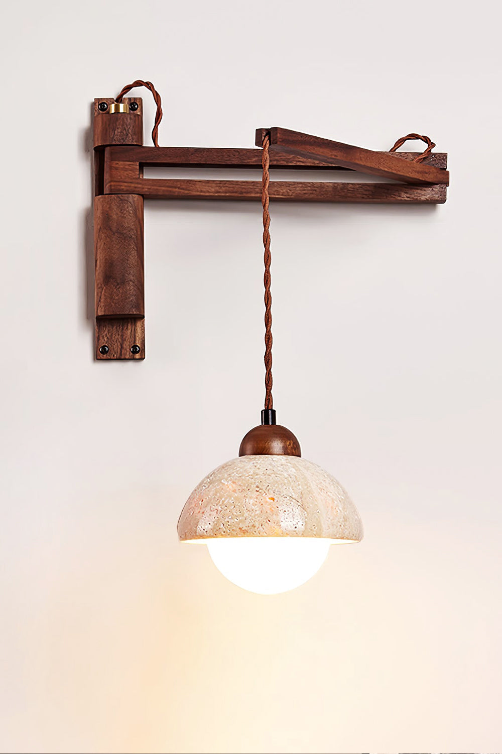 Adjustable Travertine Dome Wall Sconce - view 11 | everlamps