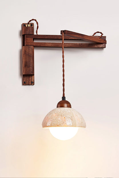 Adjustable Travertine Dome Wall Sconce - view 11 | everlamps