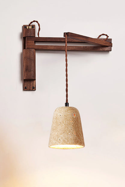 Adjustable Travertine Dome Wall Sconce - view 13 | everlamps