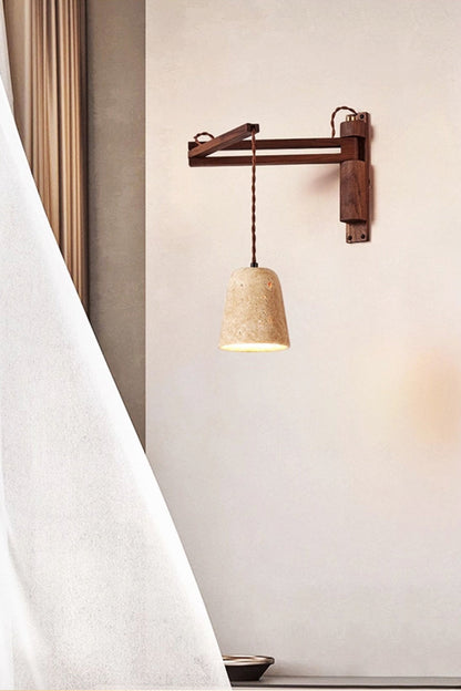 Adjustable Travertine Dome Wall Sconce - view 14 | everlamps