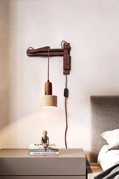 Adjustable Travertine Dome Wall Sconce - view 2 | everlamps