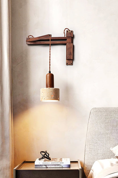Adjustable Travertine Dome Wall Sconce - view 3 | everlamps