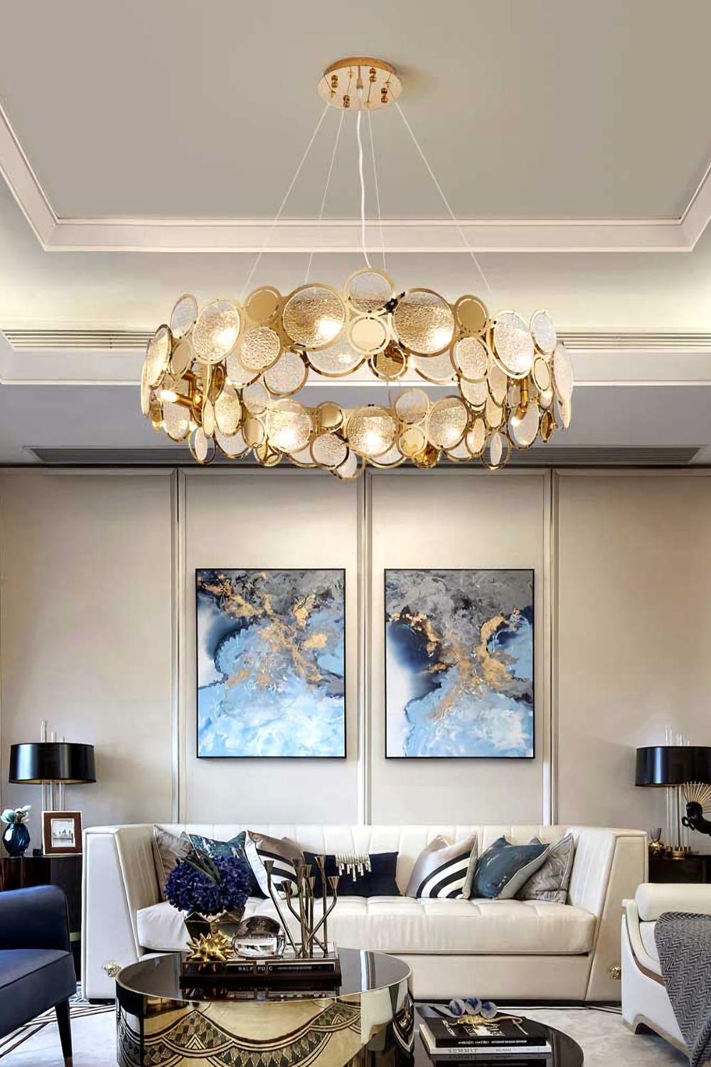 Adrianna Glass Round Chandelier - everlamps