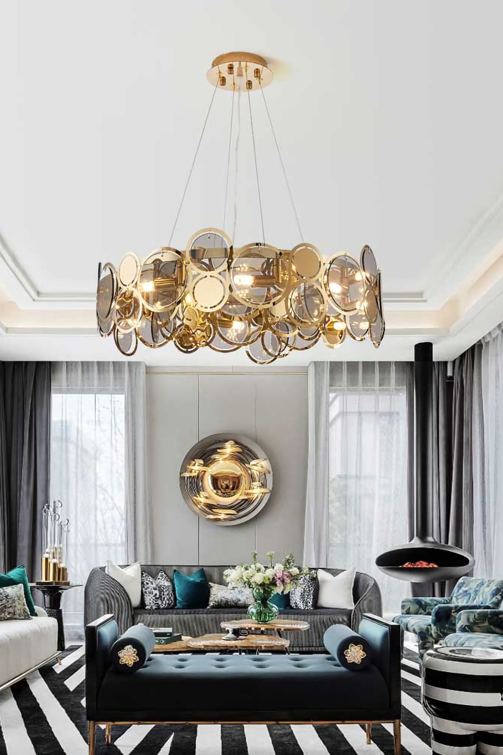 Adrianna Glass Round Chandelier - everlamps