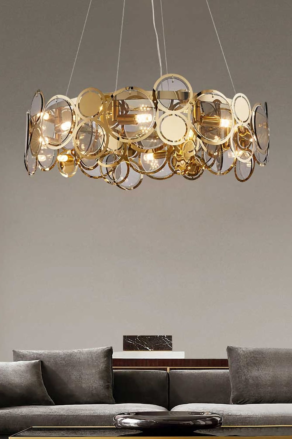 Adrianna Glass Round Chandelier - everlamps