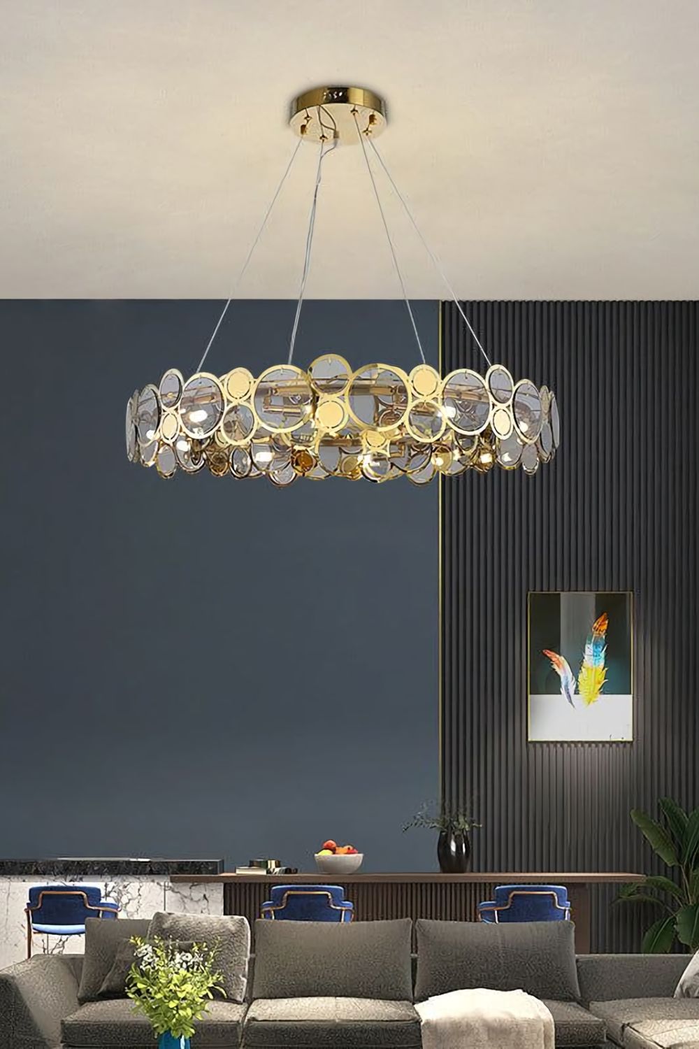 Adrianna Glass Round Chandelier - everlamps