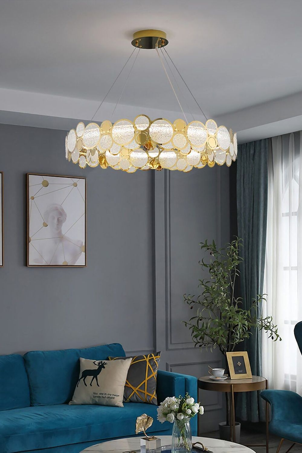 Adrianna Glass Round Chandelier - everlamps