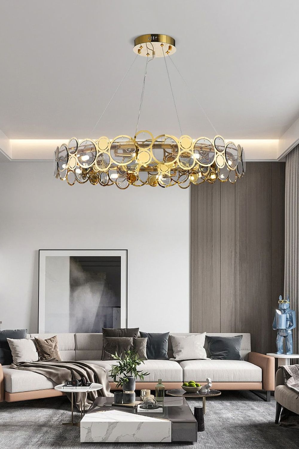 Adrianna Glass Round Chandelier - everlamps