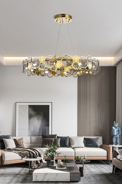 Adrianna Glass Round Chandelier - everlamps