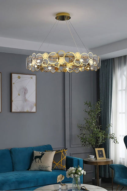 Adrianna Glass Round Chandelier - everlamps