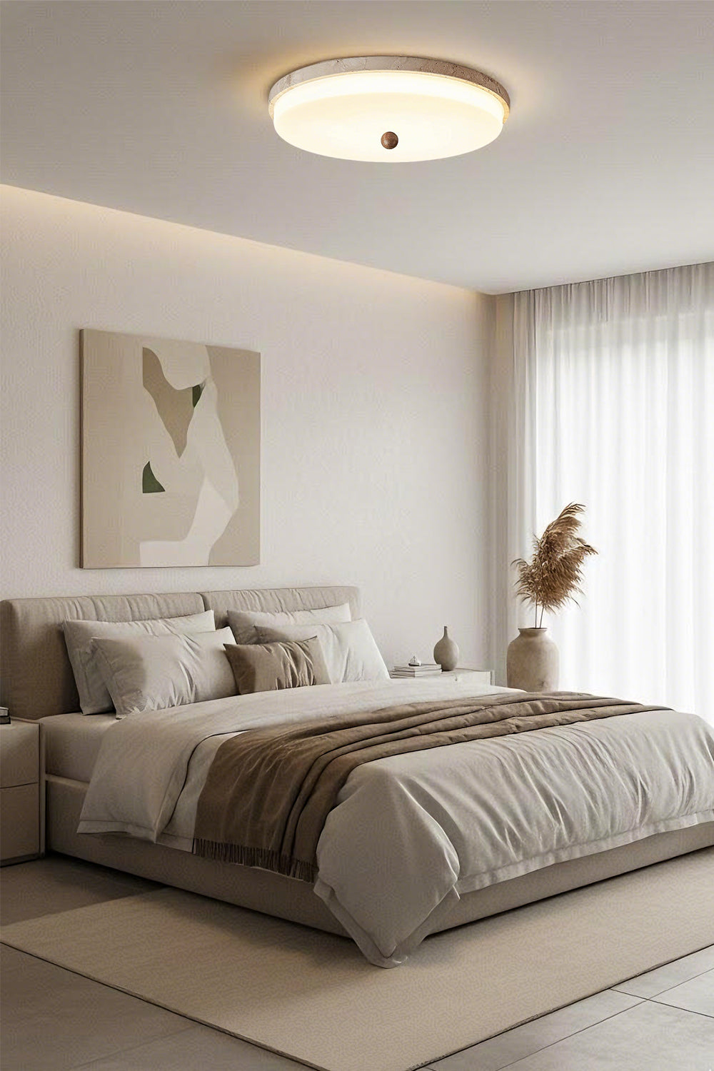 Aeon Travertine Globe Ceiling Light - view 2 | everlamps