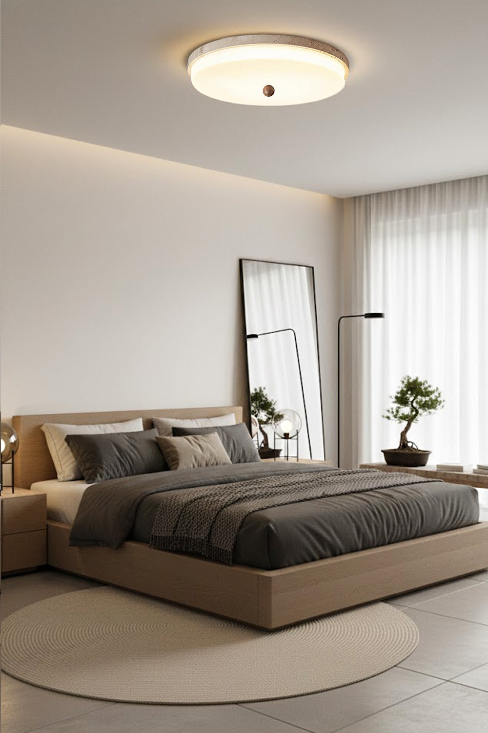 Aeon Travertine Globe Ceiling Light - view 3 | everlamps