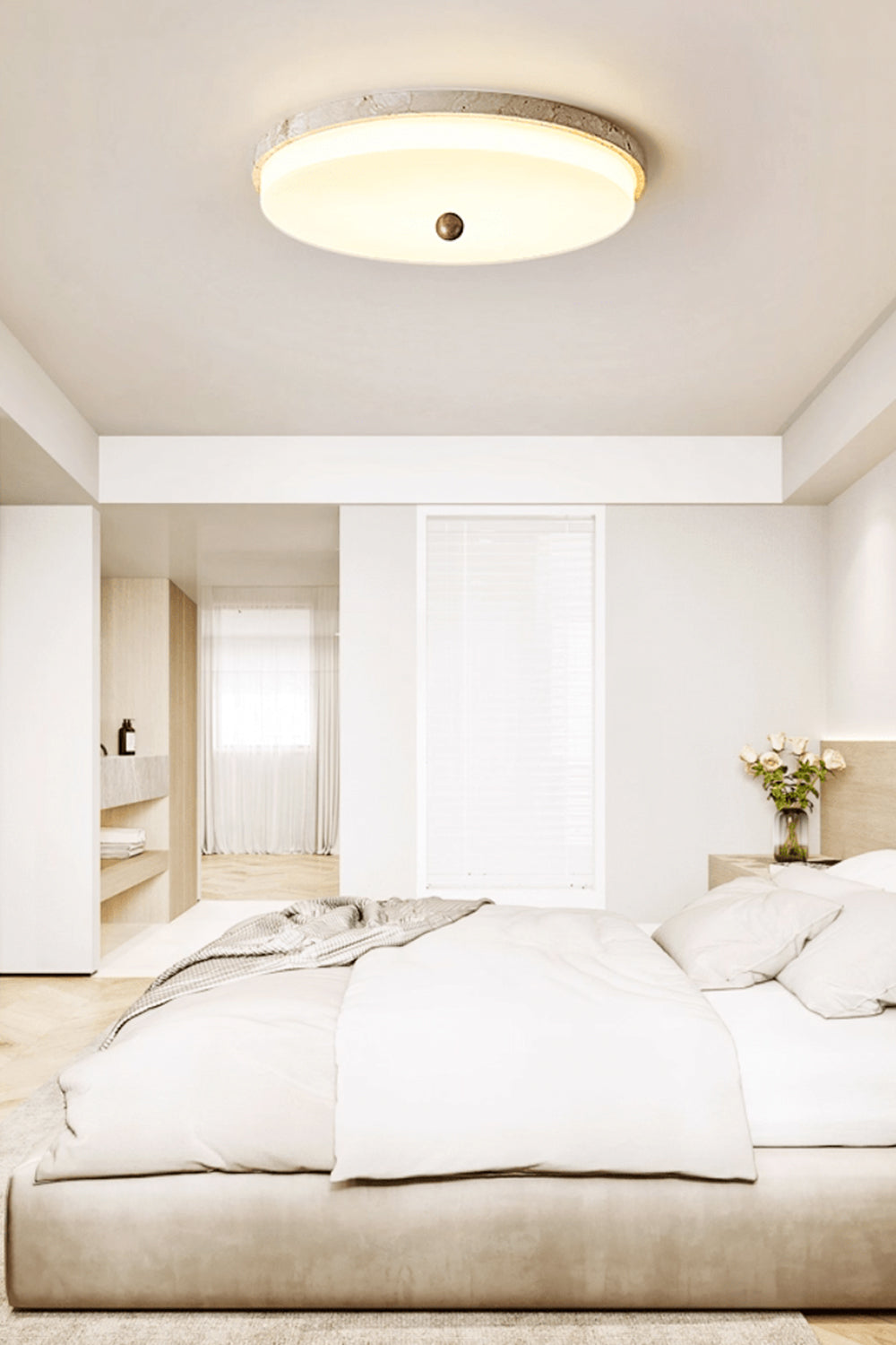 Aeon Travertine Globe Ceiling Light - view 10 | everlamps